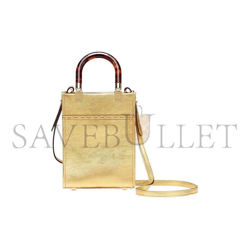 FENDI MINI SUNSHINE SHOPPER TOTE GOLD 8BS051AJH7F1GNN (18*13*6m)